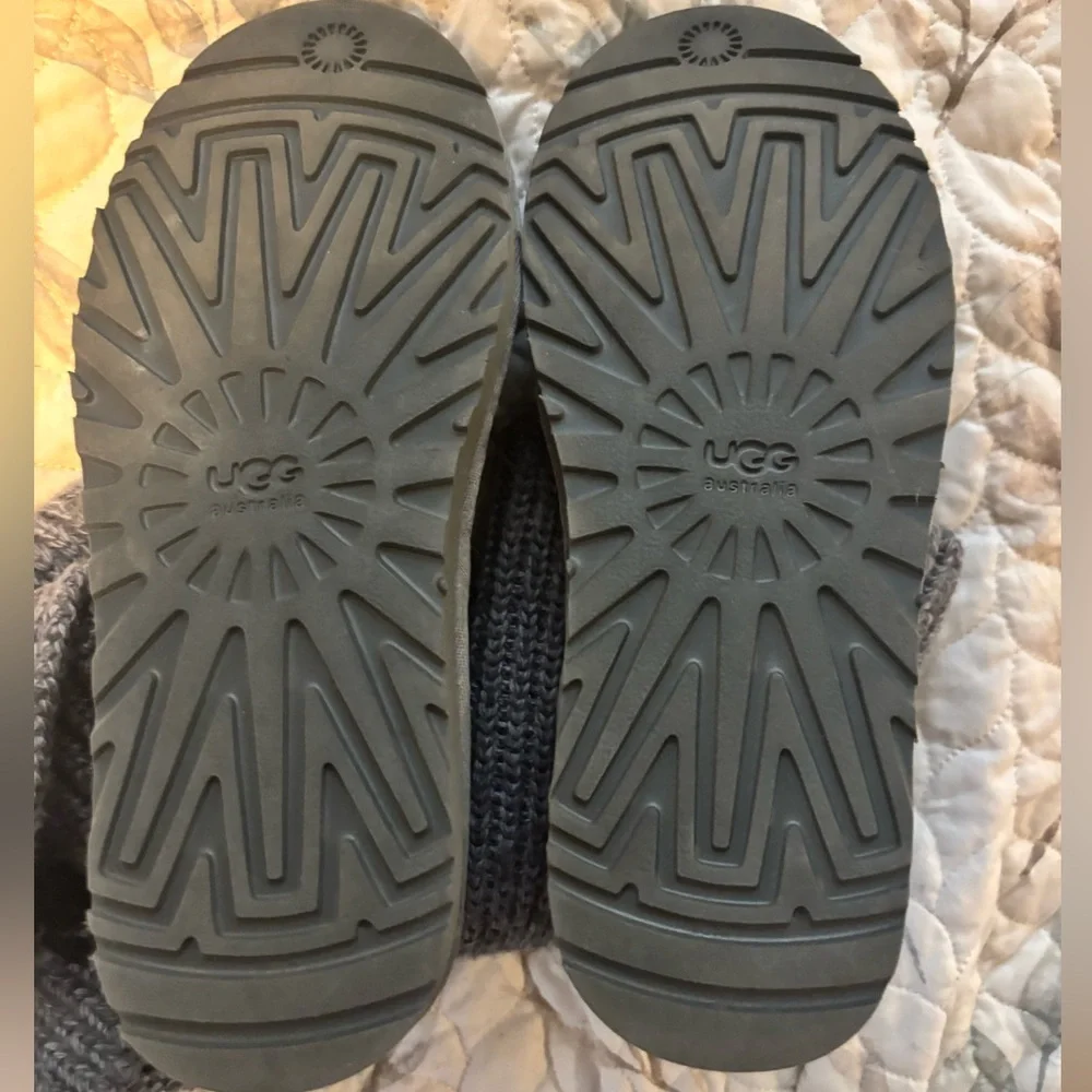 UGG Cardy Gray Sweater Button Boots - Picture 4 of 5